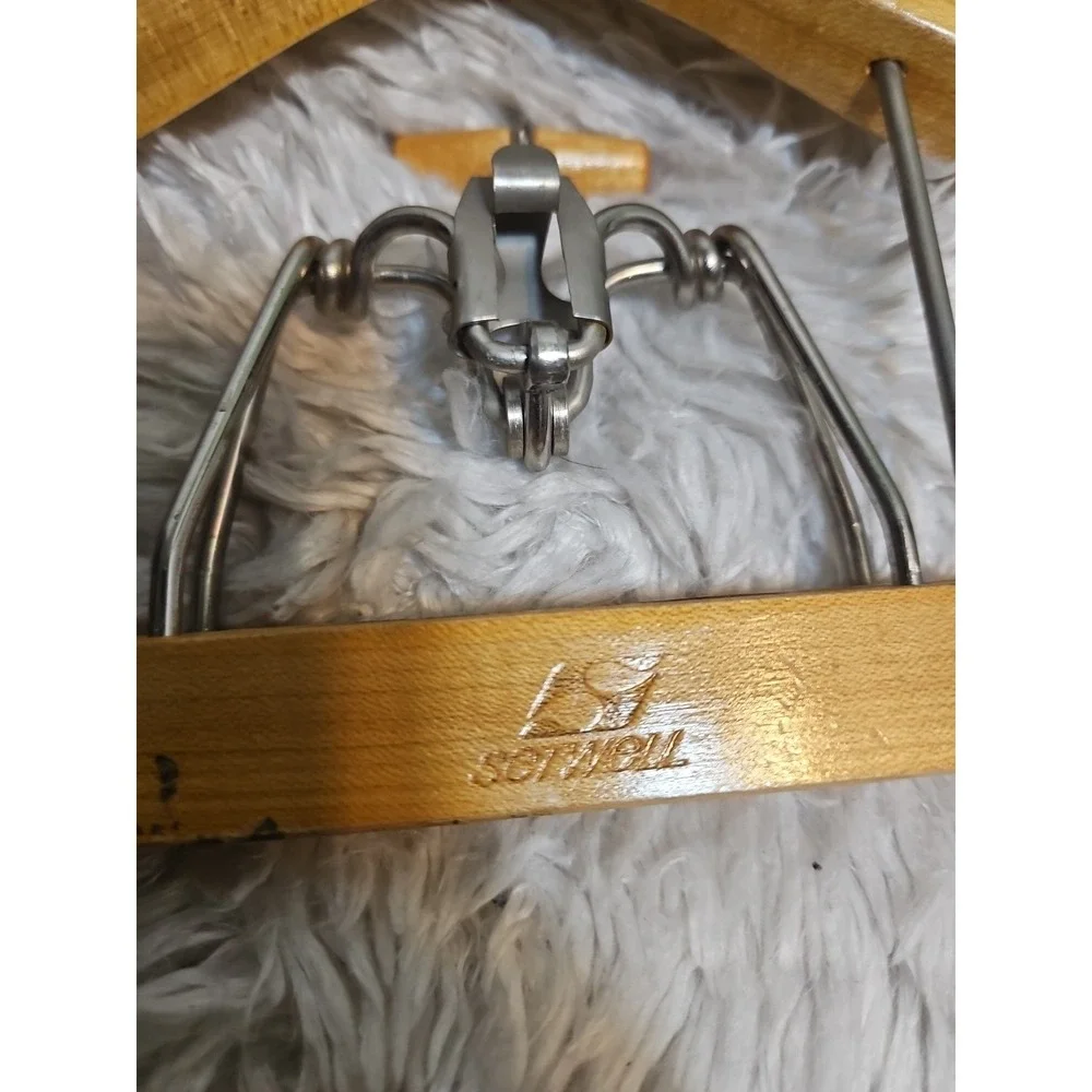 Vintage Setwell Wooden Heavy Duty Suit Valet Hangers -  16